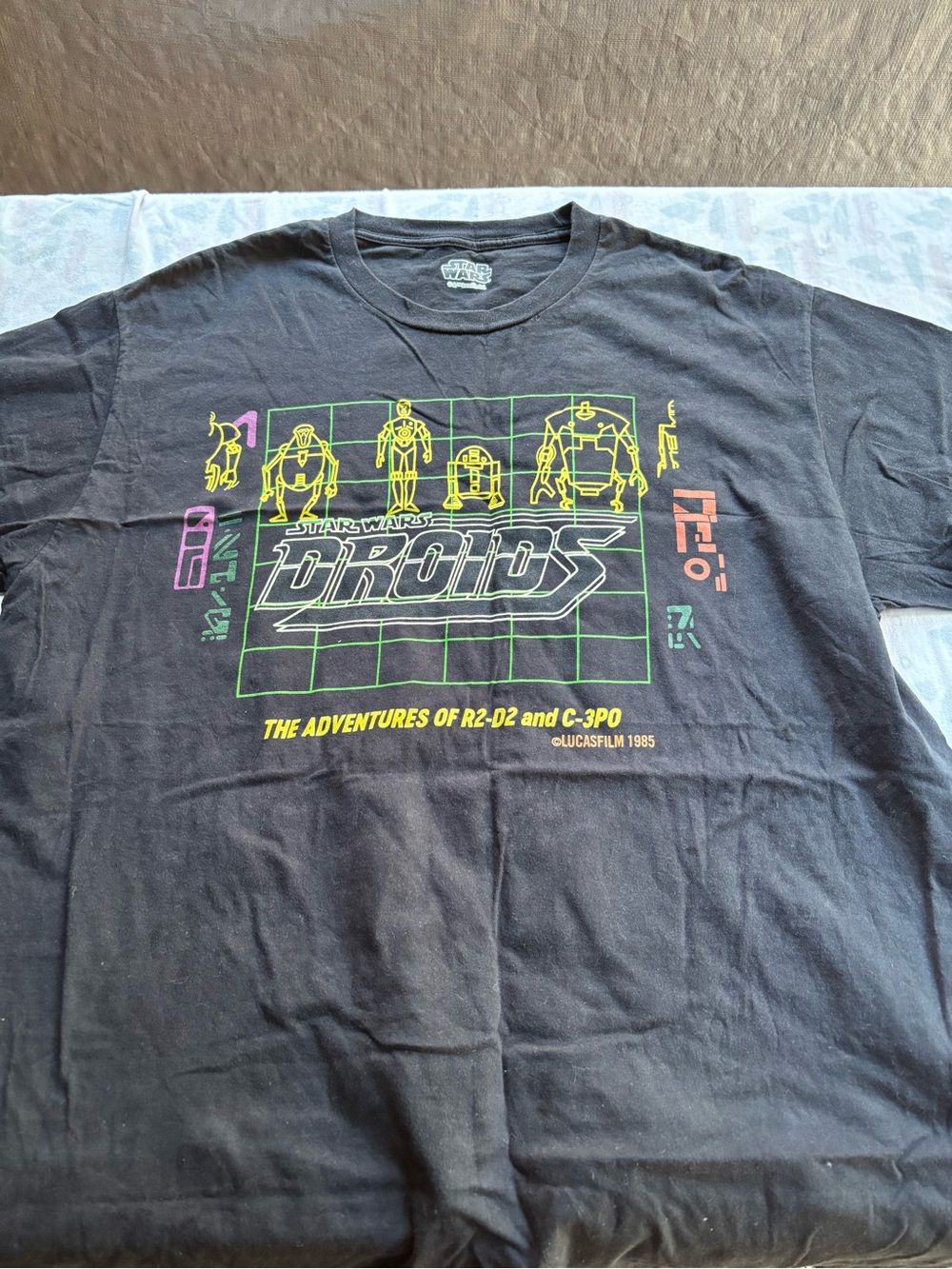 Star Wars Black Droids Neon Grid Tee